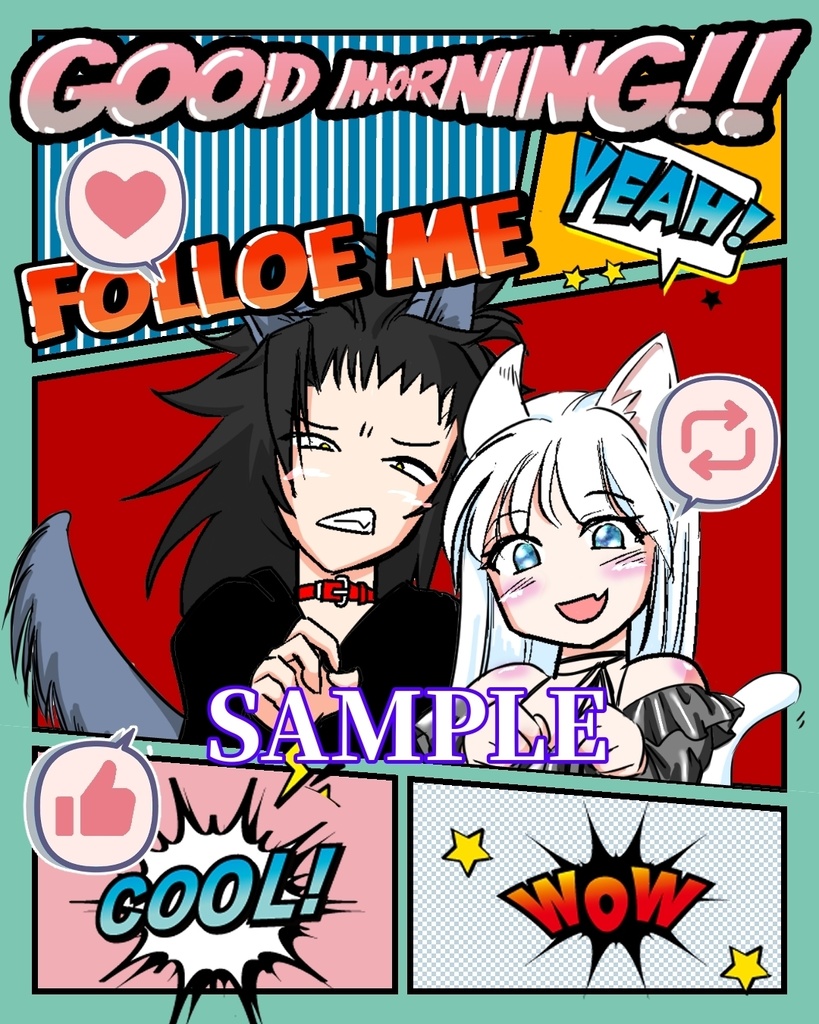 おはVアメコミ風背景素材