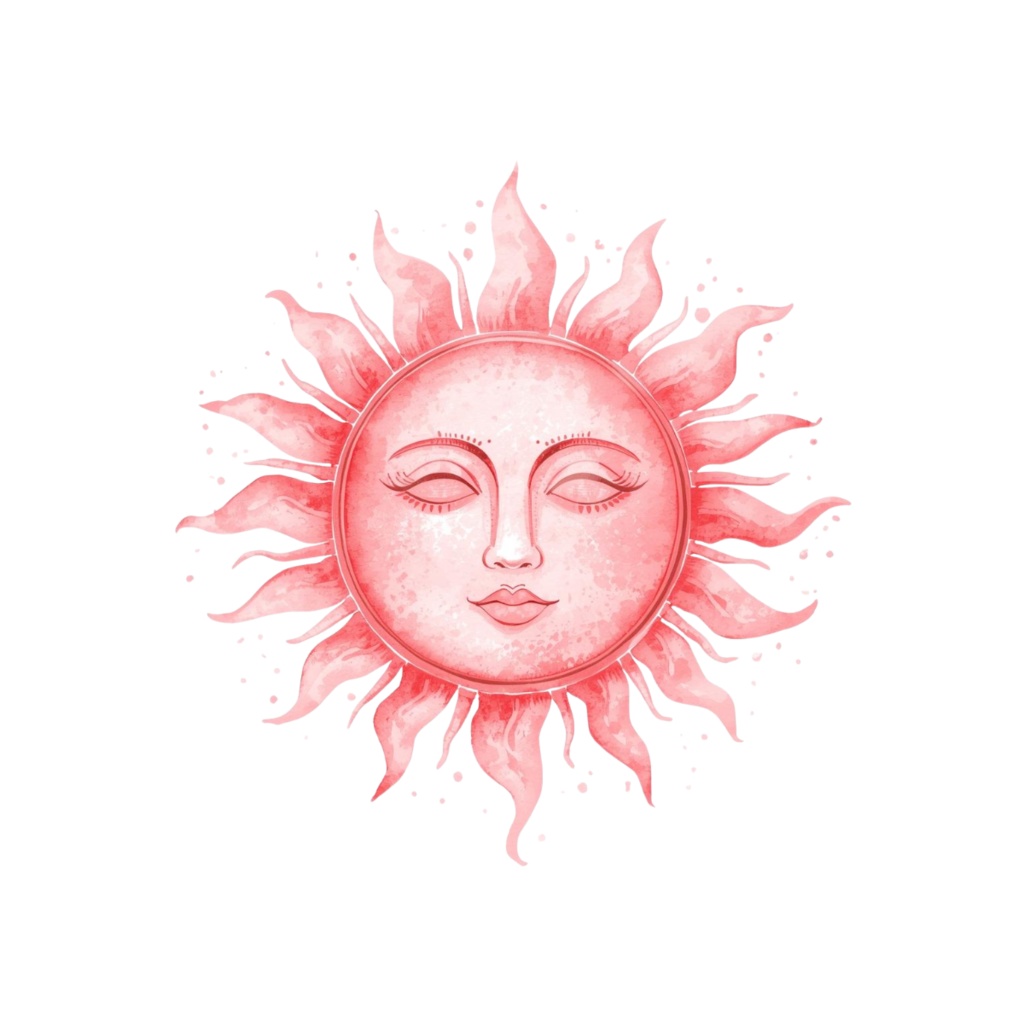 水彩ピンクのルノルマン・シンボルアイコンセット:全36種(透過背景・PNG形式)