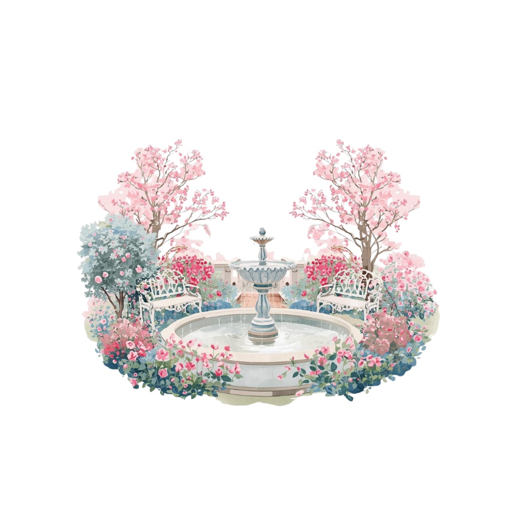 水彩ピンクのルノルマン・シンボルアイコンセット:全36種(透過背景・PNG形式)