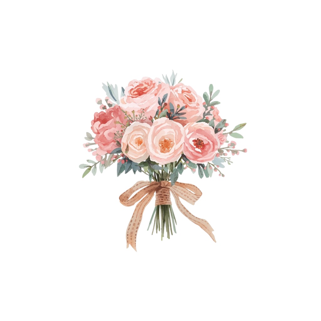 水彩ピンクのルノルマン・シンボルアイコンセット:全36種(透過背景・PNG形式)