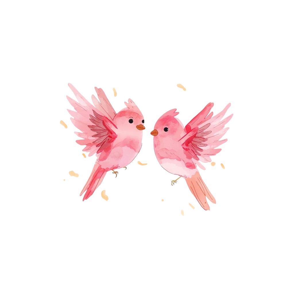 水彩ピンクのルノルマン・シンボルアイコンセット:全36種(透過背景・PNG形式)