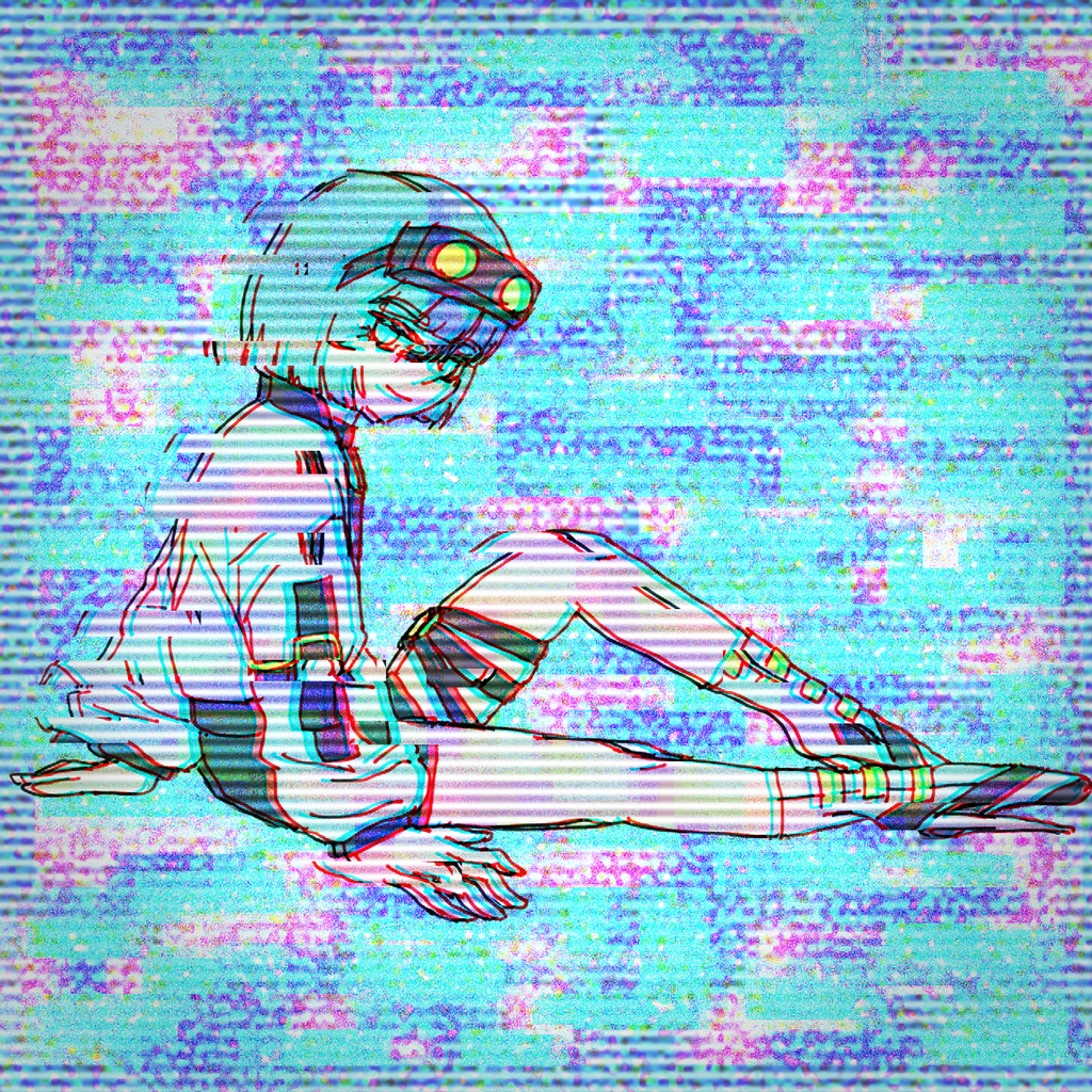 Glitch Girl ロングスリーブTシャツ