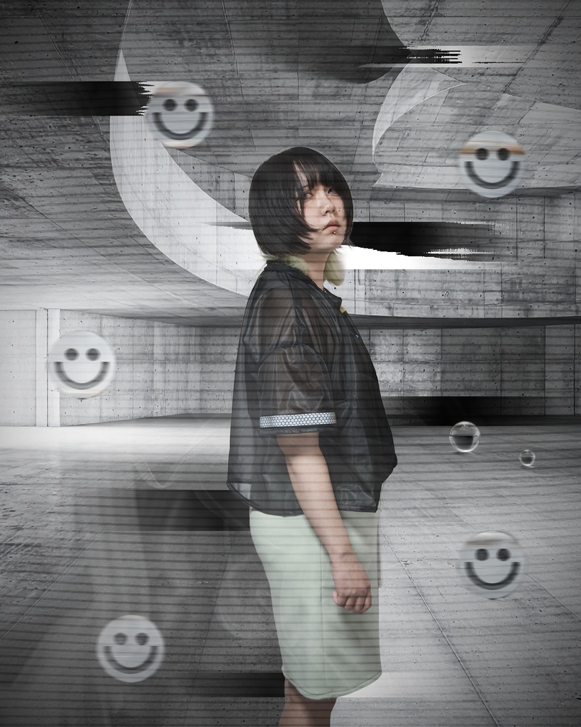 居座り開襟シャツ(黒)