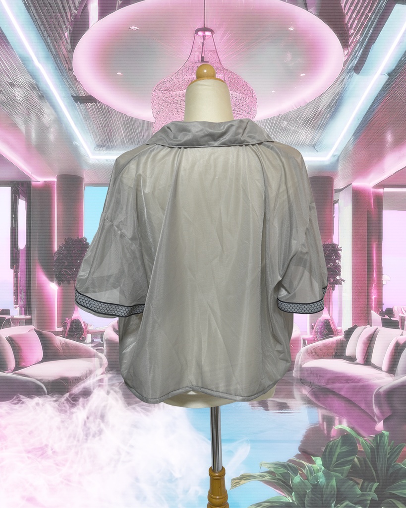 居座り開襟シャツ(グレー)