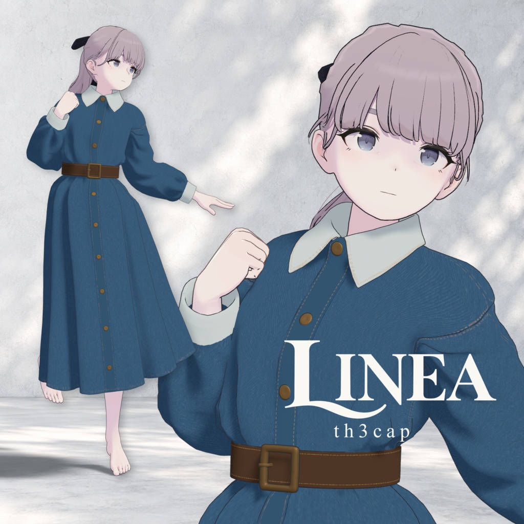 【11アバター対応】LINEA / ロングシャツワンピース【VRChat】