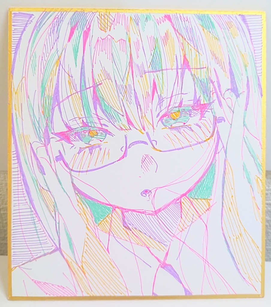 ボールペン4色 女の子の色紙