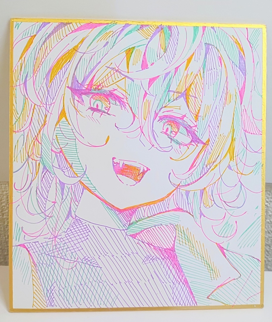 ボールペン4色 女の子の色紙