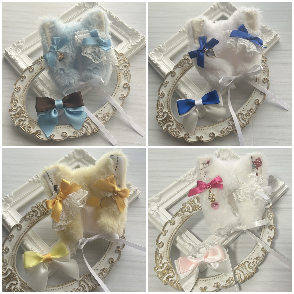 ねこさんのかぶりもの×リボンセット