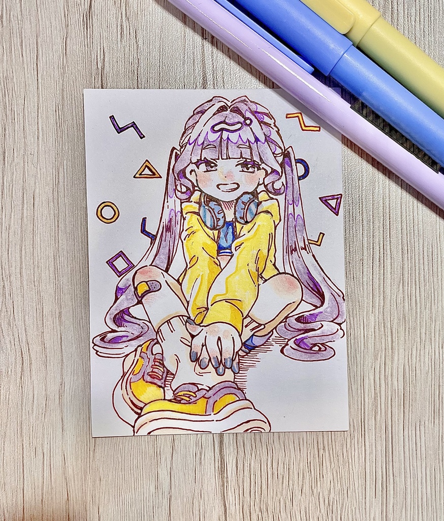 ミニアナログイラスト原画(ストリートガール)