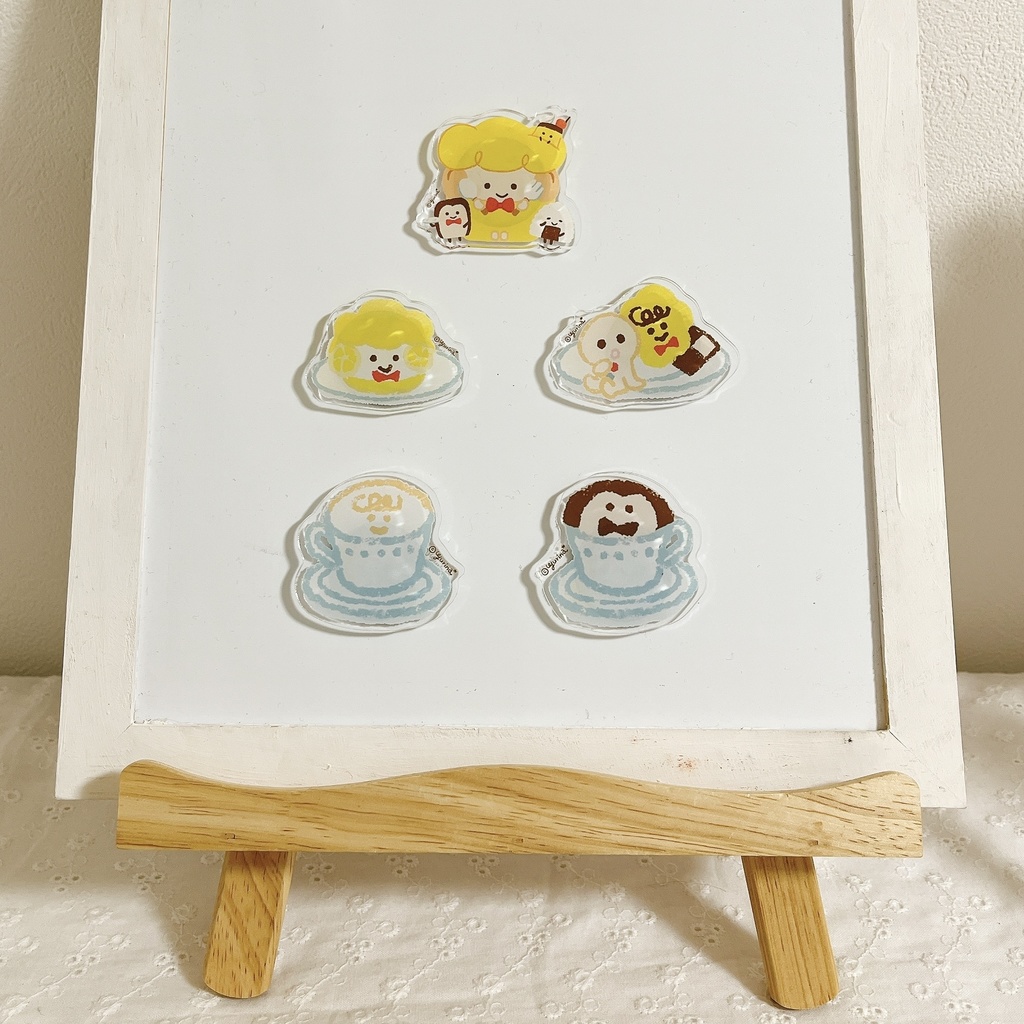 【アクリルマグネット】食パンとひつじ(カフェメニュー)