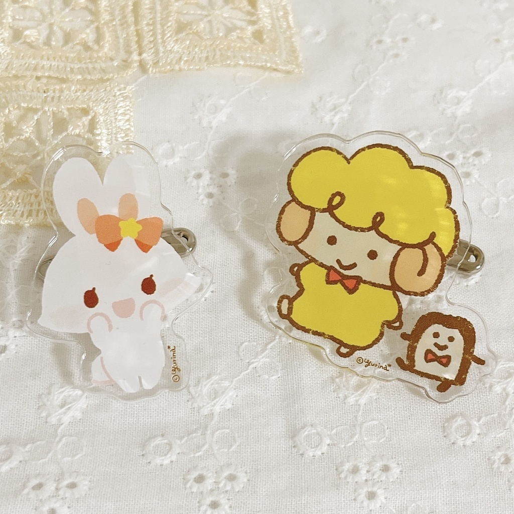 【アクリルクリップ】ラピちゃん・食パンとひつじ