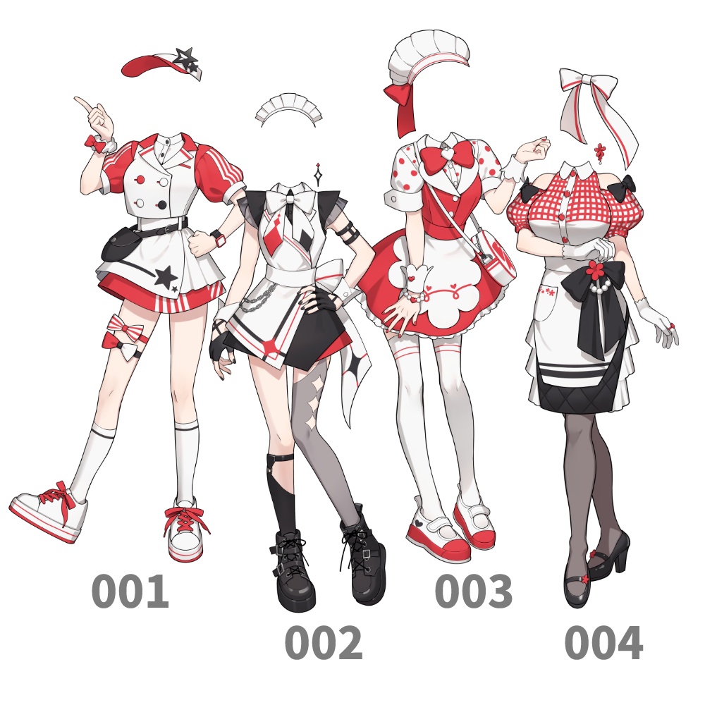 【衣装素材】〇〇な制服系の衣装 4種セット