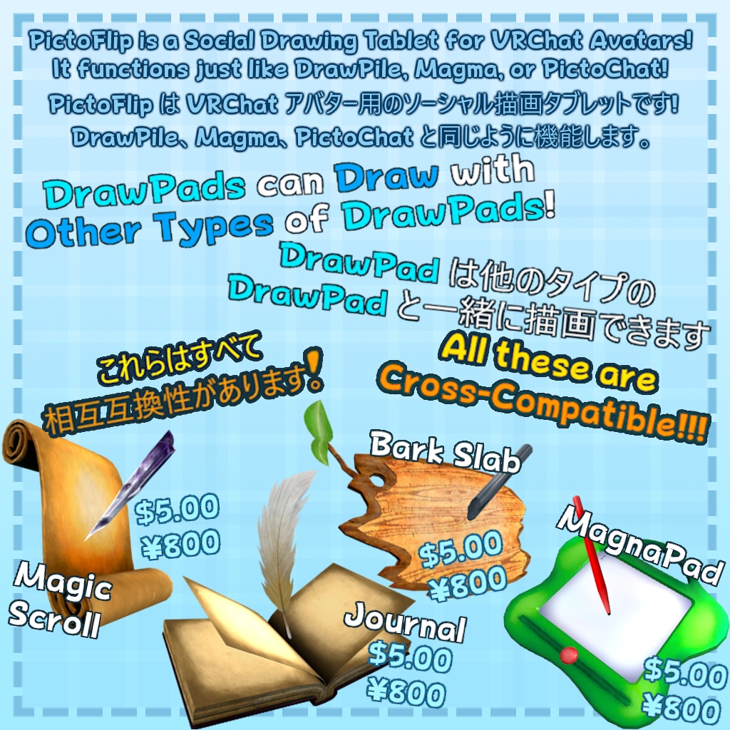 PictoFlip MagnaPad - VRChat アバター用ソーシャル描画システム