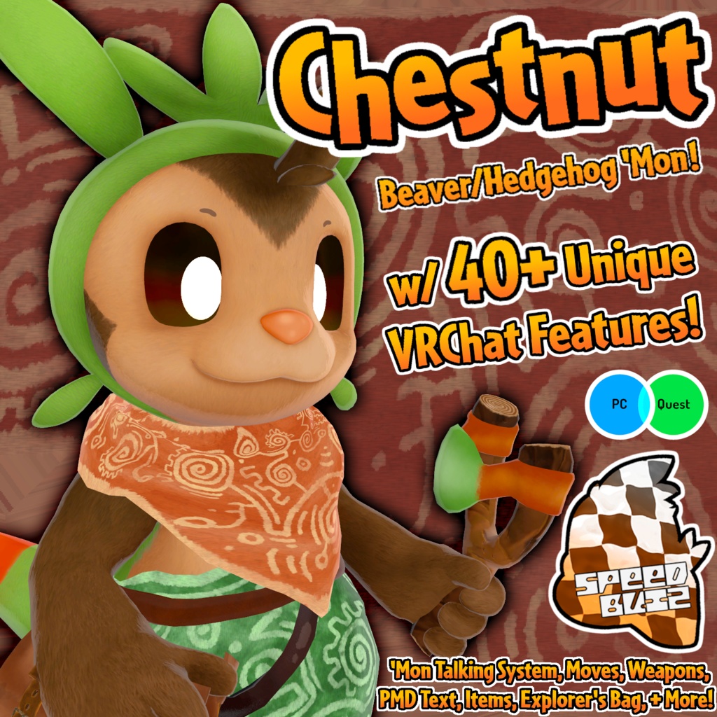 Chestnut - VRChat Furry Hedgehog/Beaver 'Mon!