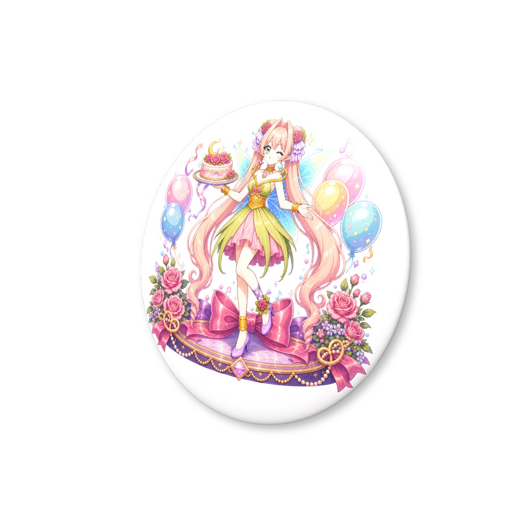 【歪亜ルナ】お誕生日記念缶バッジ(イラストVer)