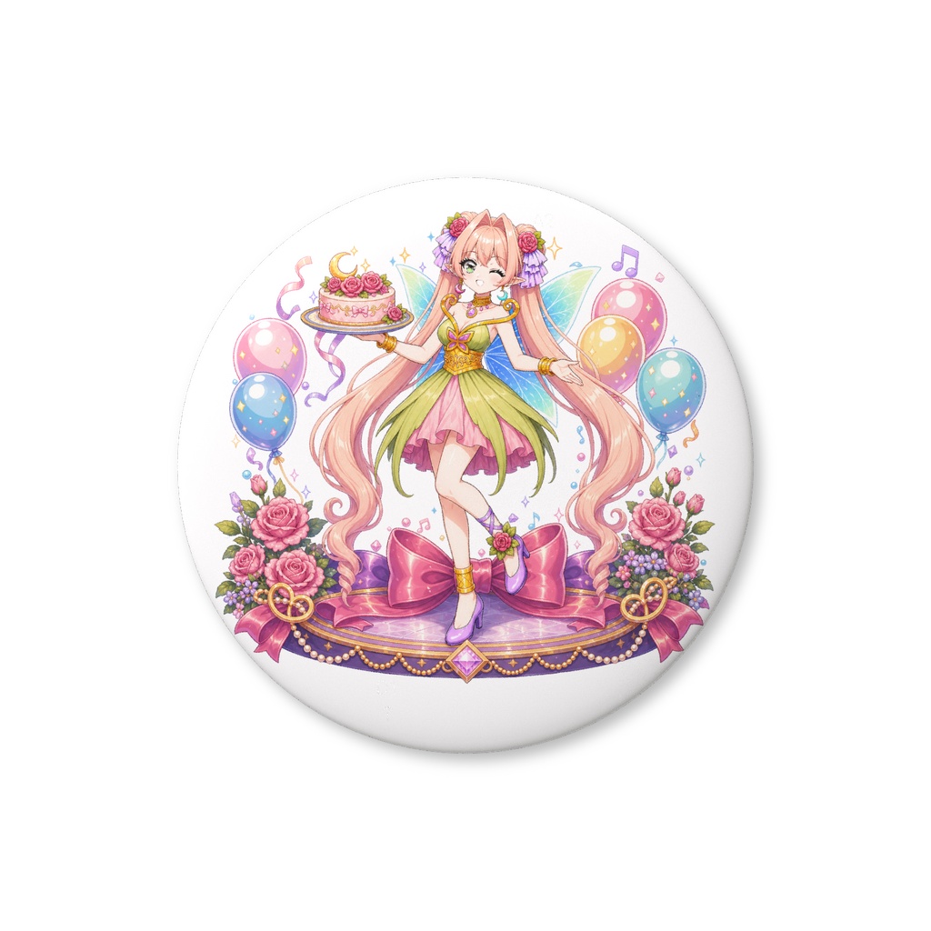 【歪亜ルナ】お誕生日記念缶バッジ(イラストVer)