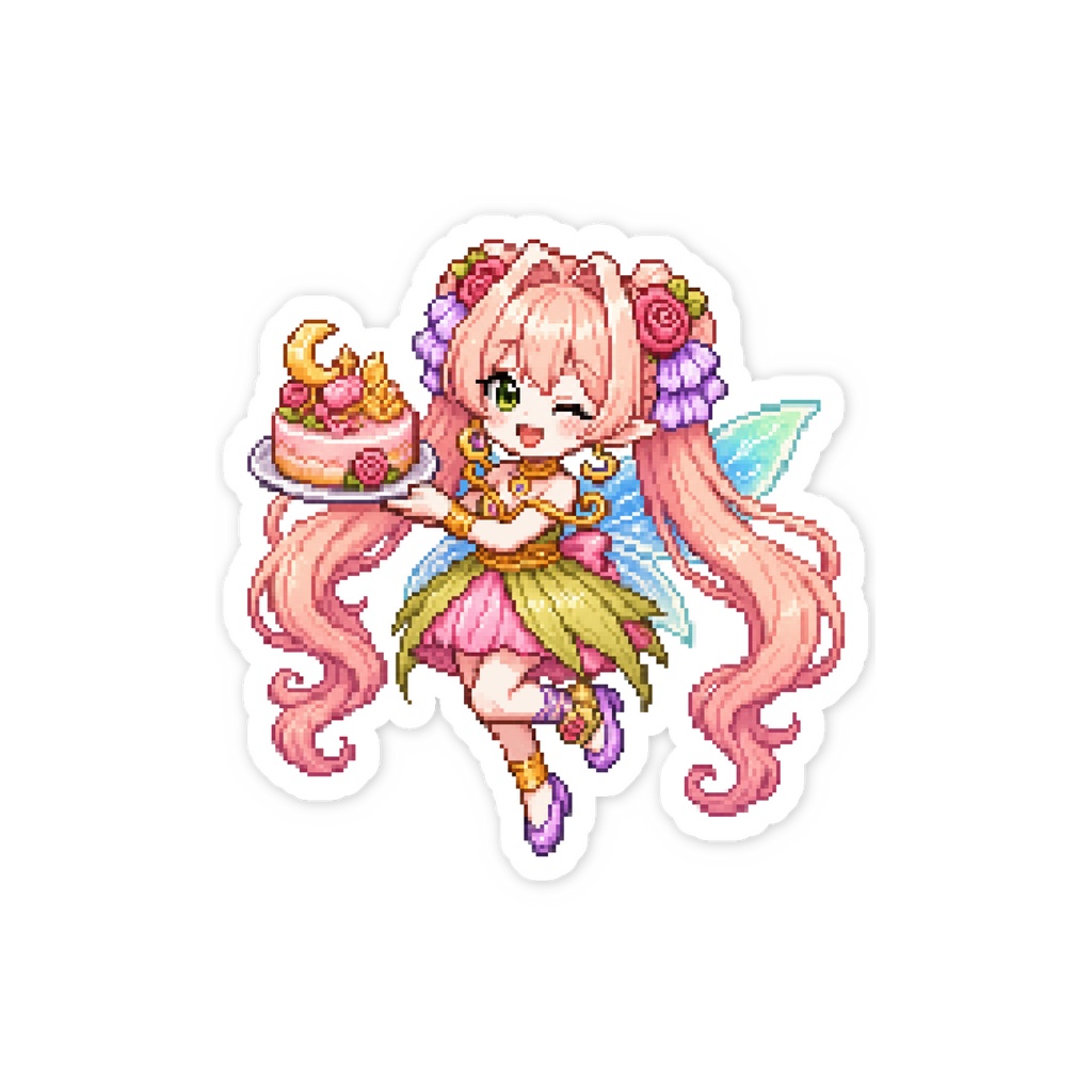 【歪亜ルナ】お誕生日記念スマホステッカー【ドット絵Ver】