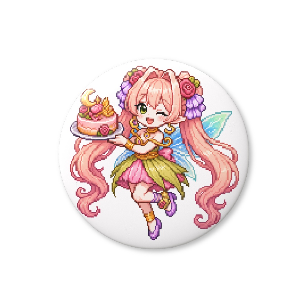 【歪亜ルナ】お誕生日記念缶バッジ(ドット絵Ver)