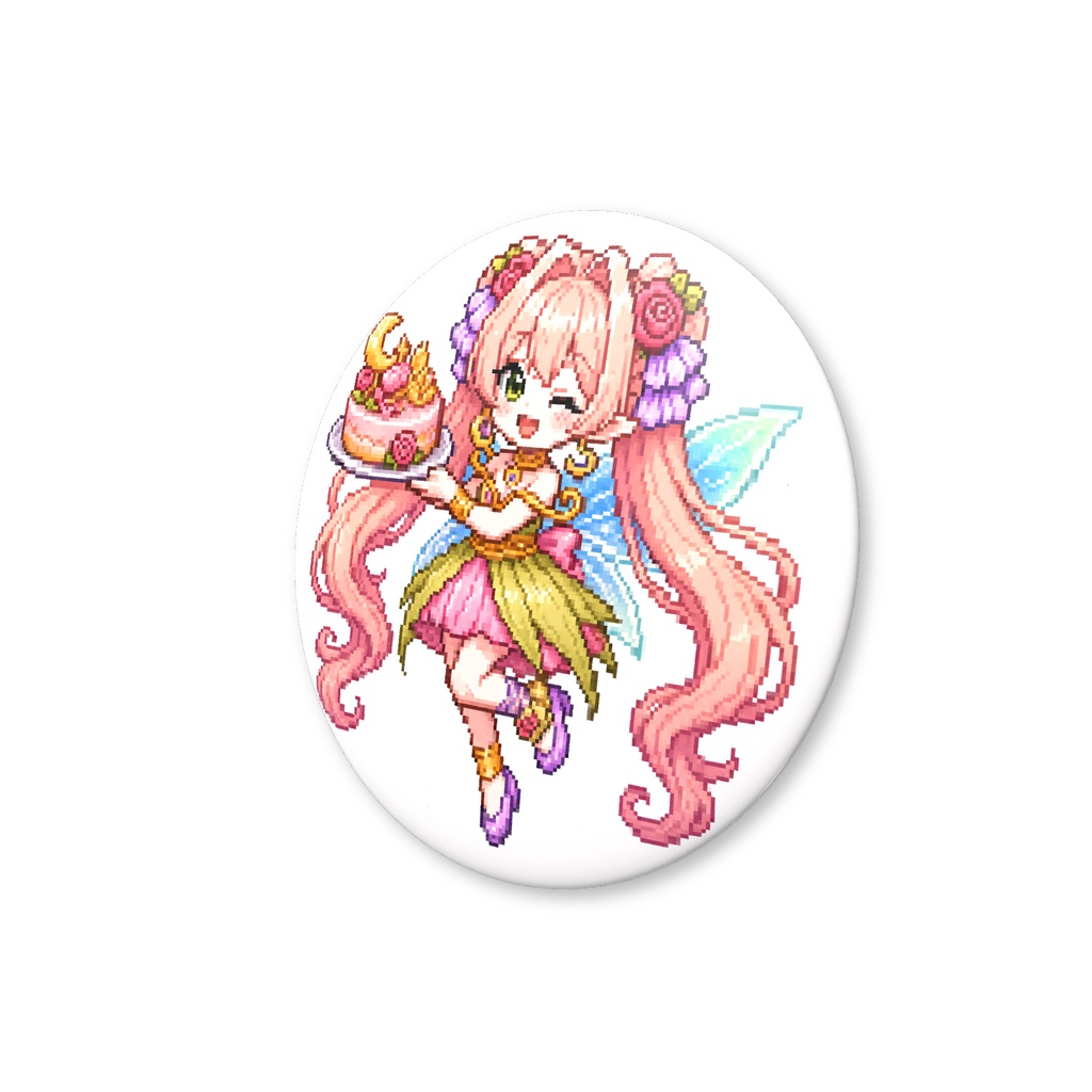 【歪亜ルナ】お誕生日記念缶バッジ(ドット絵Ver)
