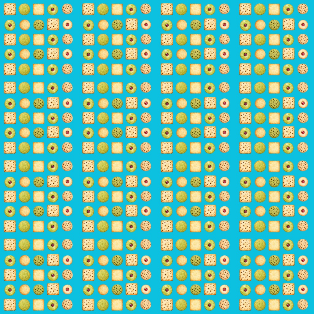 ふんわり水彩クッキー柄 完全シームレス デジタルペーパー12枚セット 【2000×2000px】