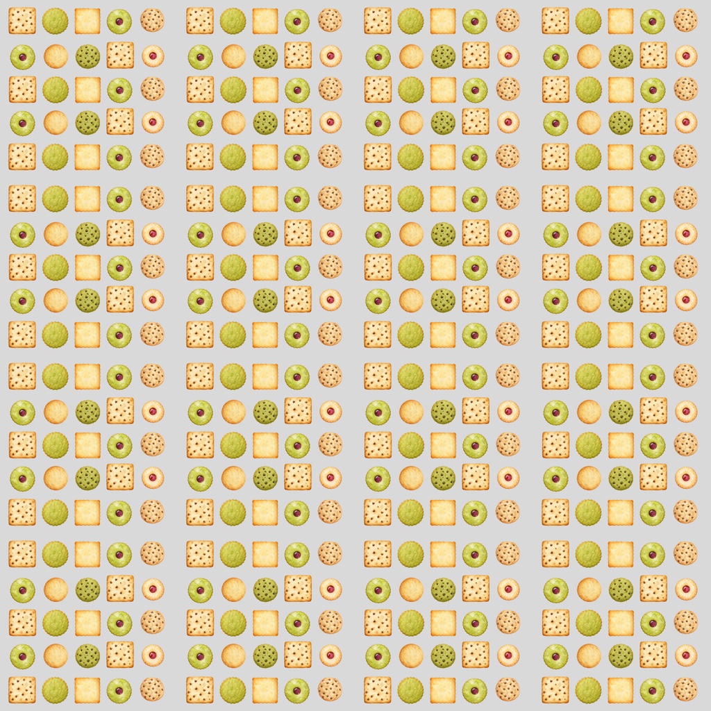 ふんわり水彩クッキー柄 完全シームレス デジタルペーパー12枚セット 【2000×2000px】