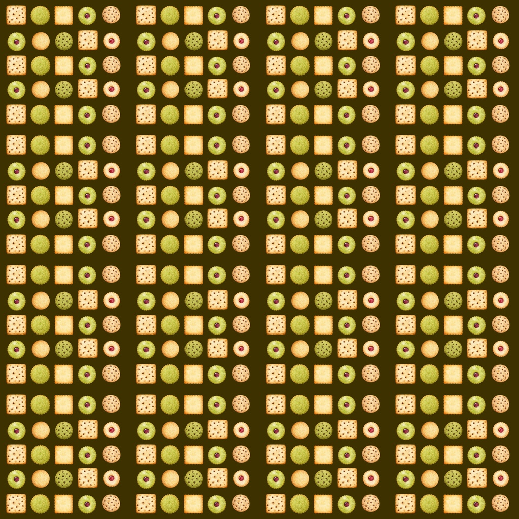 ふんわり水彩クッキー柄 完全シームレス デジタルペーパー12枚セット 【2000×2000px】