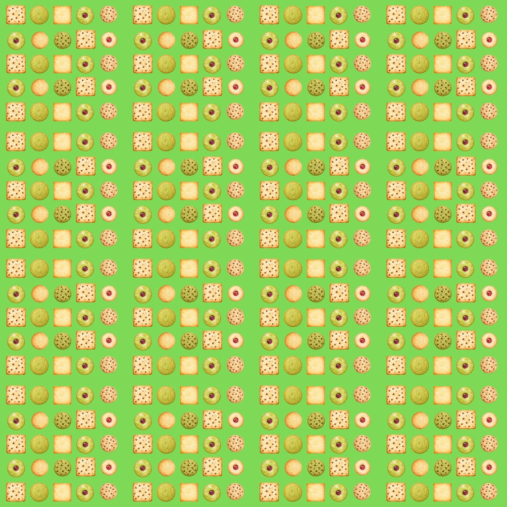 ふんわり水彩クッキー柄 完全シームレス デジタルペーパー12枚セット 【2000×2000px】