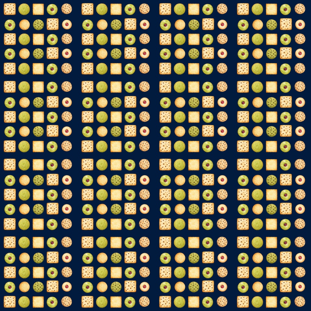 ふんわり水彩クッキー柄 完全シームレス デジタルペーパー12枚セット 【2000×2000px】
