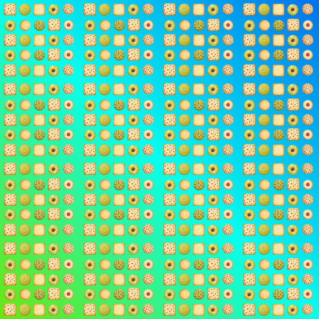 ふんわり水彩クッキー柄 完全シームレス デジタルペーパー12枚セット 【2000×2000px】