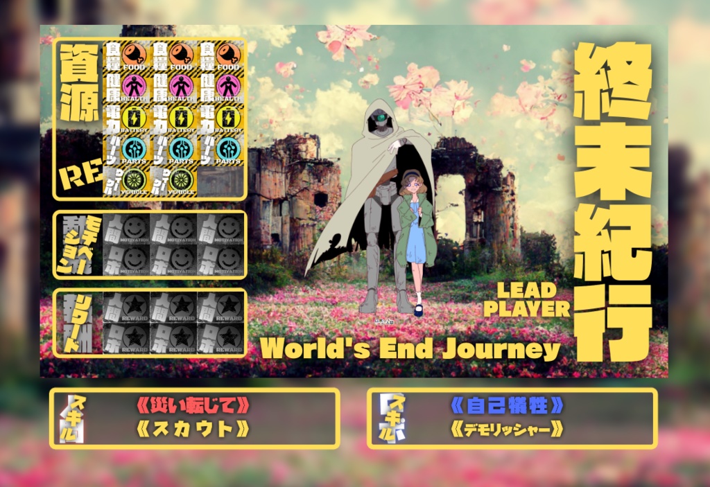 【無料素材】スキルパネル素材【終末紀行RPG】