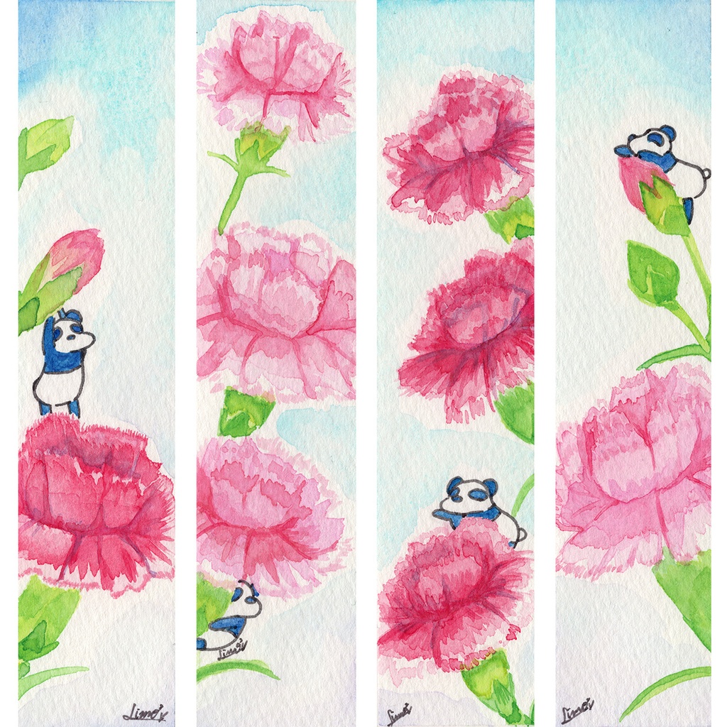 水彩原画しおり『母への感謝のしおり』