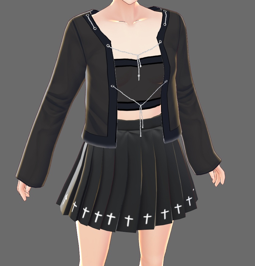 [VROID] Simple Goth Outfit Set