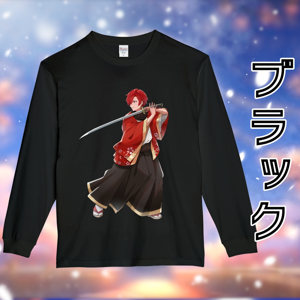 呟崎桜花 2周年記念リブ付きロングスリーブTシャツ