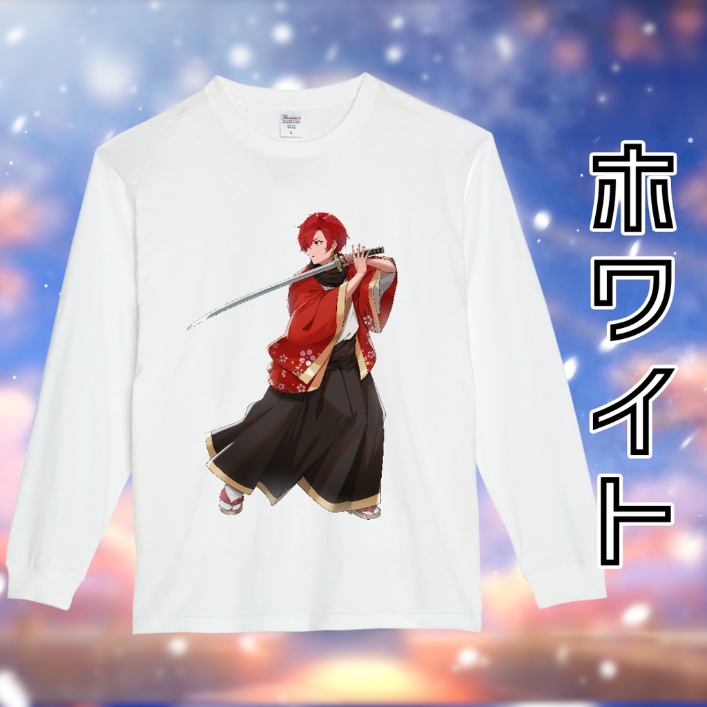 呟崎桜花 2周年記念リブ付きロングスリーブTシャツ