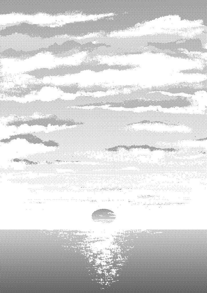 【クリスタ】夕陽＋海のレイヤー別背景素材