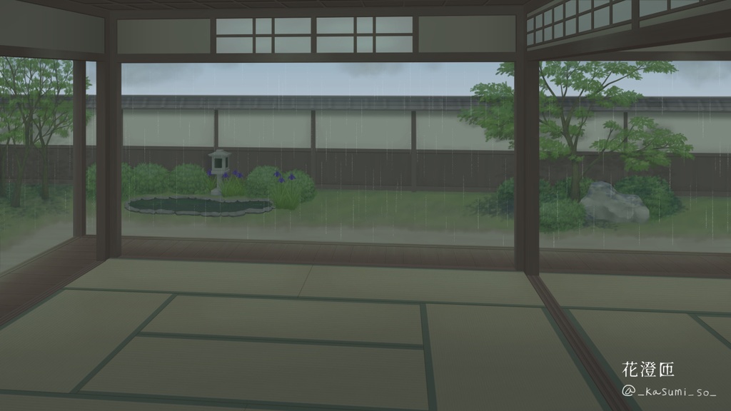 【無料背景素材】四季の庭