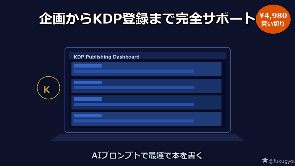 Kindle電子書籍を最速で出版|AI完全活用プロンプト&ガイドセット【企画~出版まで全工程対応】