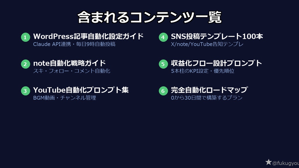 【実稼働中システム公開】AI副業5本柱を完全自動化するロードマップ&プロンプト大全【ブログ/note/YouTube/アフィリ/デジタル販売】
