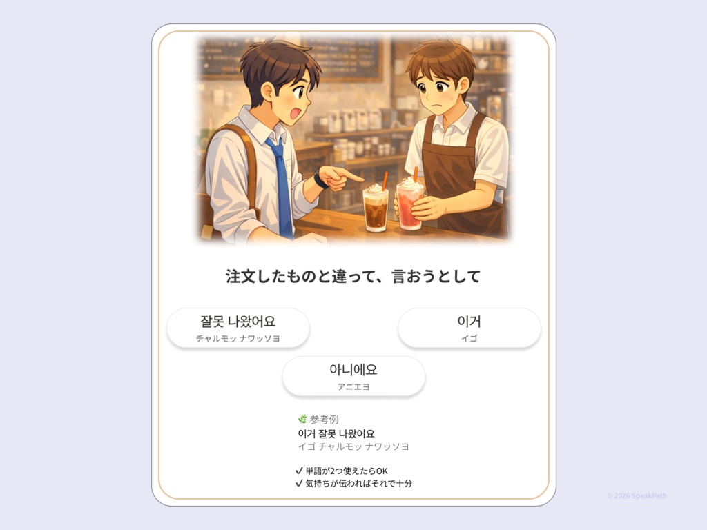 SpeakPath Restaurant & Cafe Deck 韓国のレストラン・カフェでそのまま使える 韓国語シチュエーションカード(全30枚)