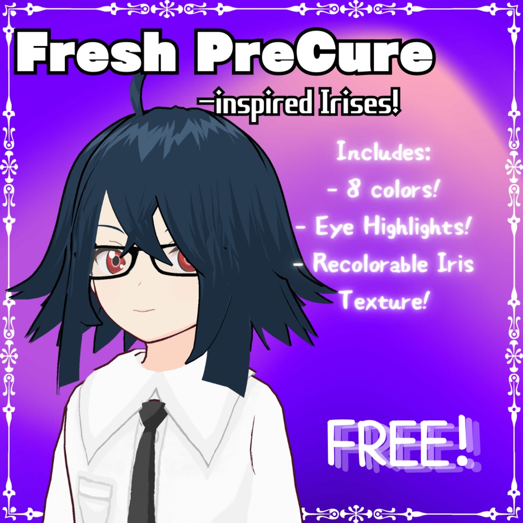 Fresh PreCure-inspired Irises for VRoid! - 雷鳴☆バーチャルユー ...