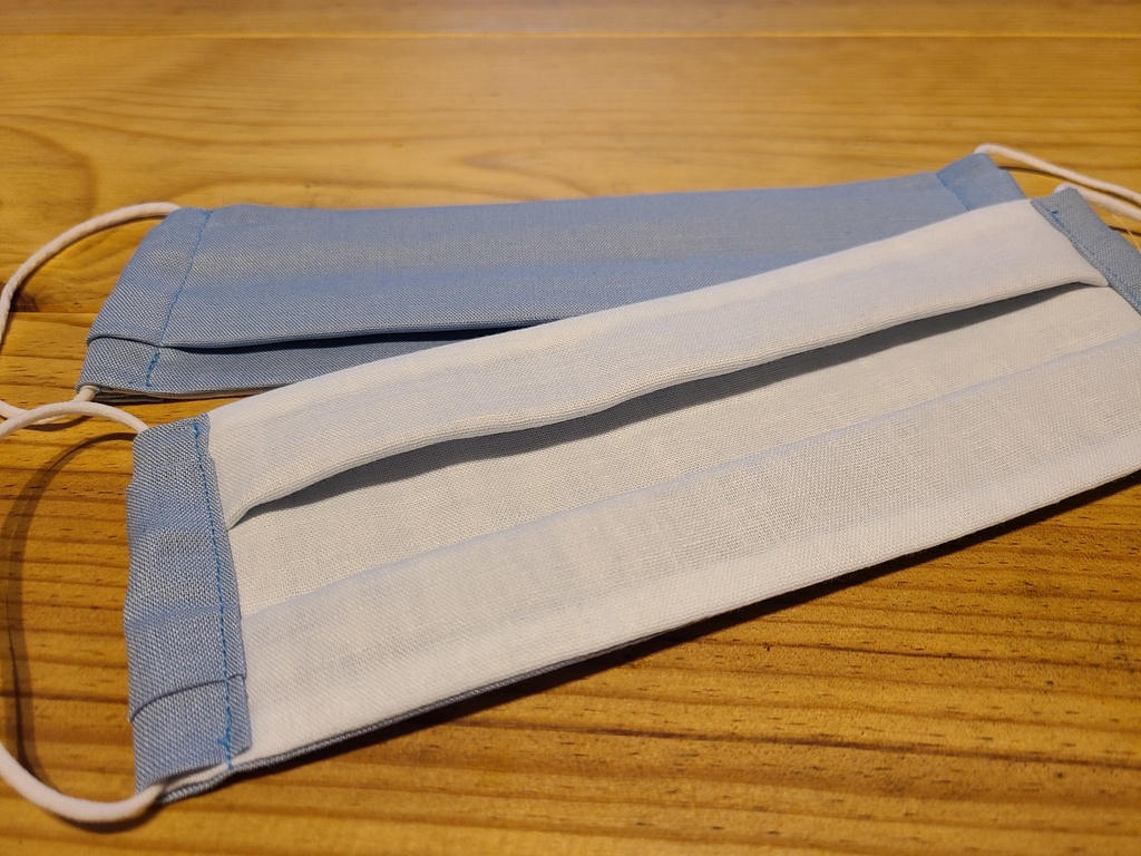 第5弾夏用推しマスク 綿麻爽やかblue