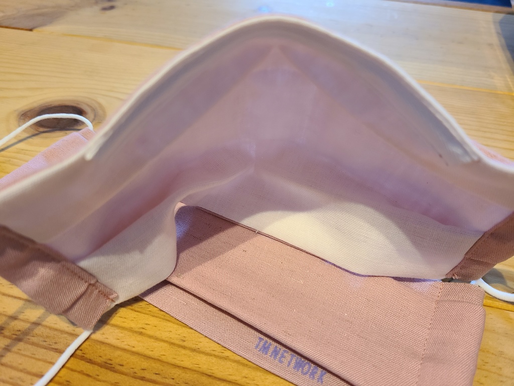 取り外し可能!ノーズフィット付き夏用マスク タンガリーpink