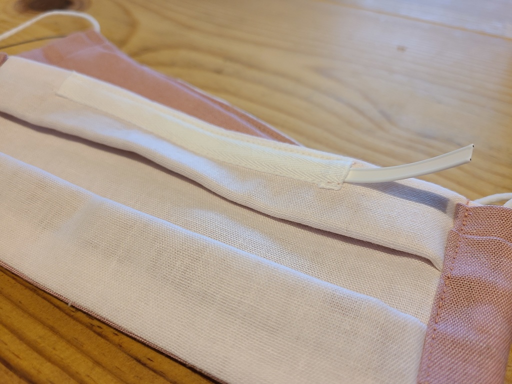 取り外し可能!ノーズフィット付き夏用マスク タンガリーpink