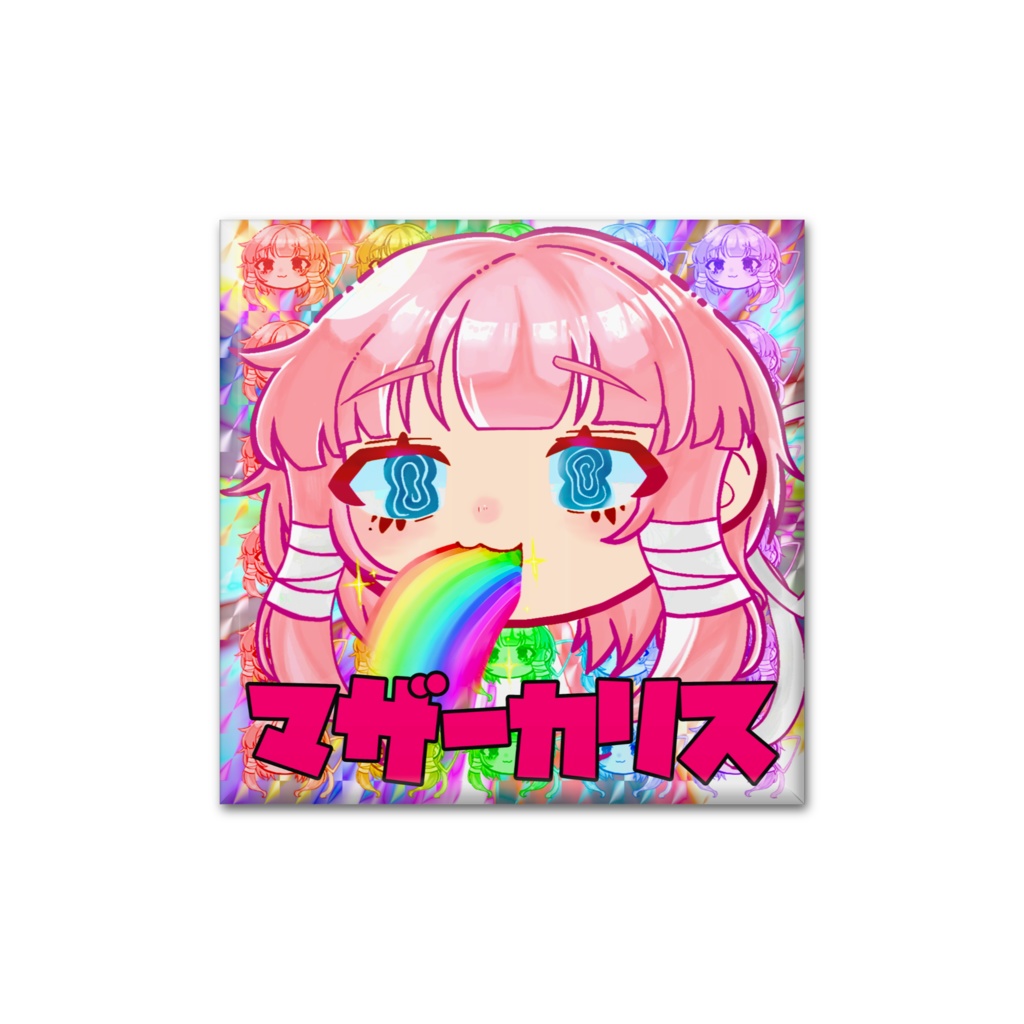 RAINBOW KARISU 四角缶バッジ