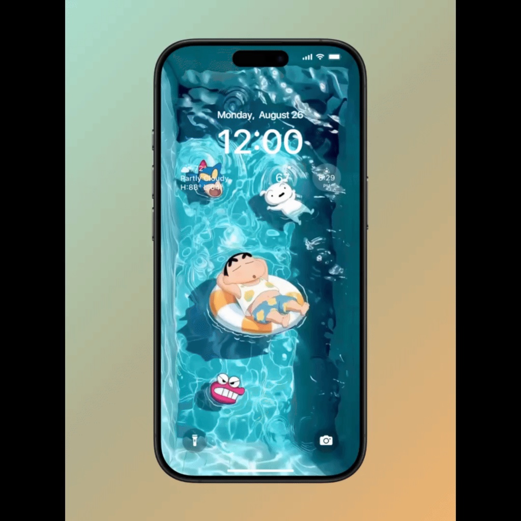 しんちゃん風 スイミングプール ライブ壁紙|スマホ用 iOS・Android対応 デジタルダウンロード