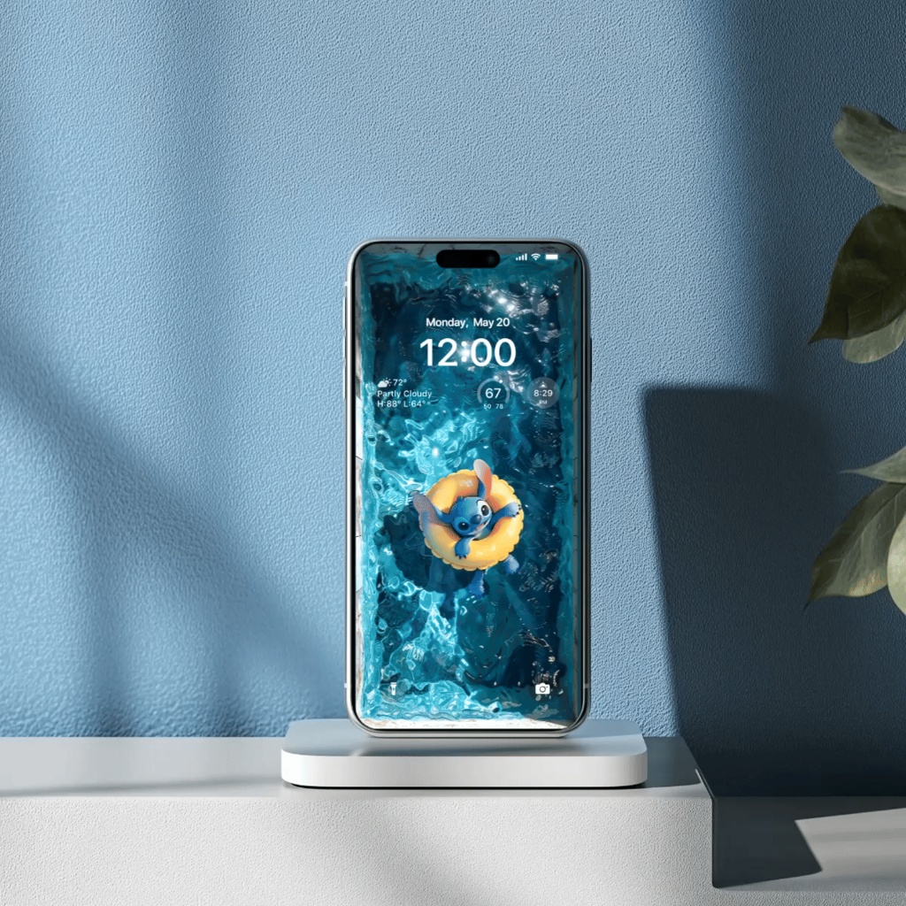 スティッチ風 スイミングプール ライブ壁紙|スマホ用 iOS・Android対応 デジタルダウンロード