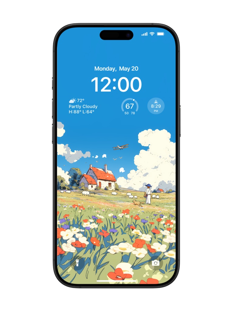 宮崎駿 牧羊少年 壁紙セット|ジブリ風 牧歌的な風景|デスクトップ・タブレット・スマホ・折りたたみスマホ対応|デジタルダウンロード