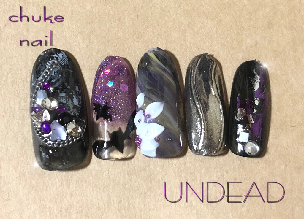 オーダーネイルチップ Undead イメージネイル ちゅけnail Booth