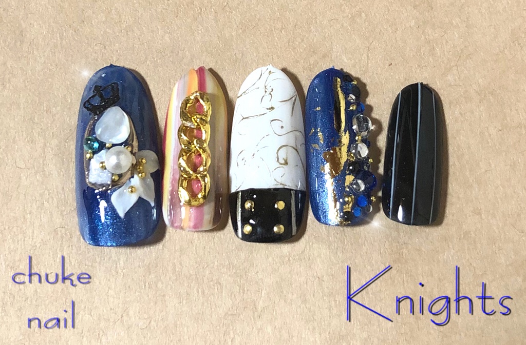 オーダーネイルチップ Knights イメージネイル ちゅけnail Booth