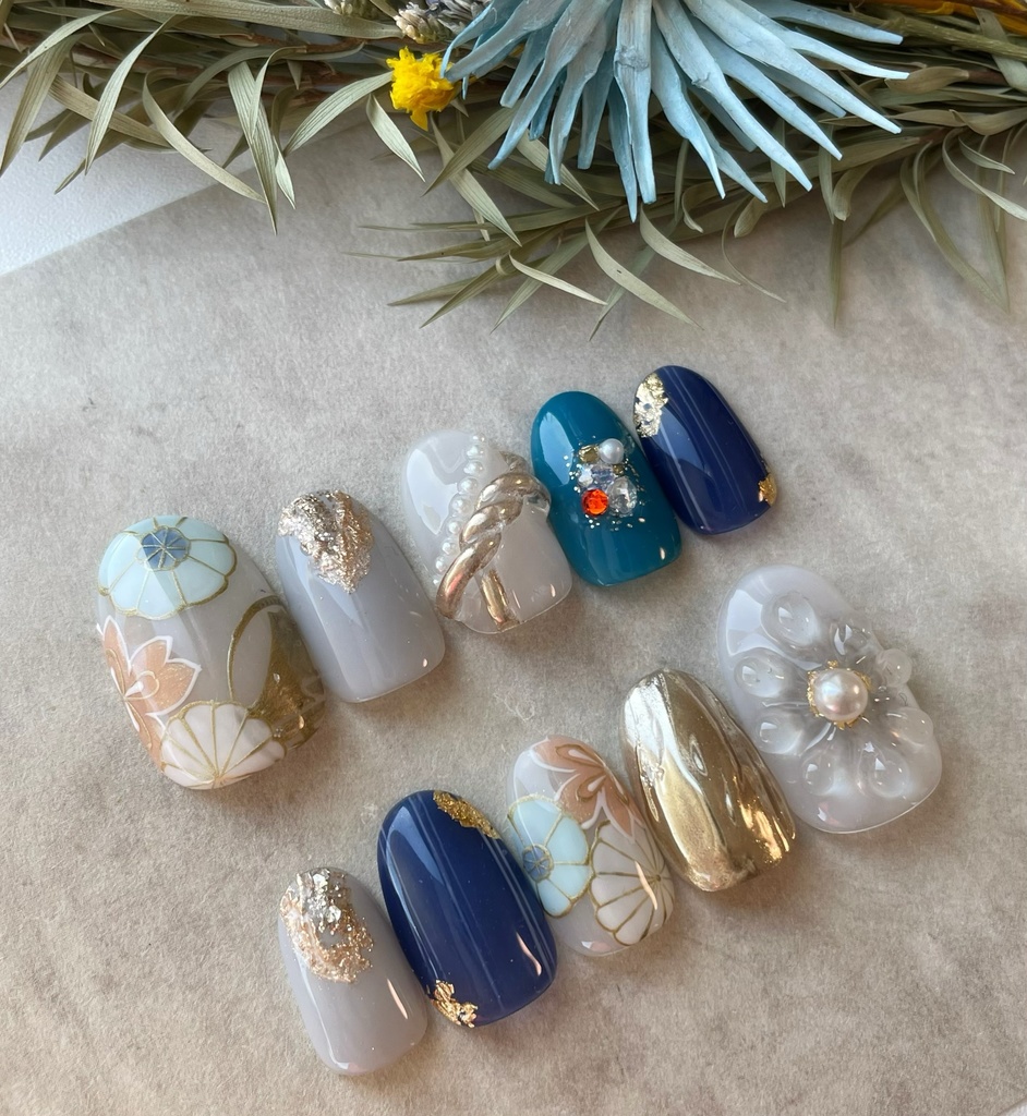 山姥切国広 和柄デザイン ネイルチップ